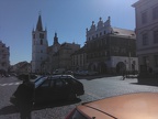 Litoměřice, Mírové náměstí, pohľad na Kostel všech Svatých a hotel Salva